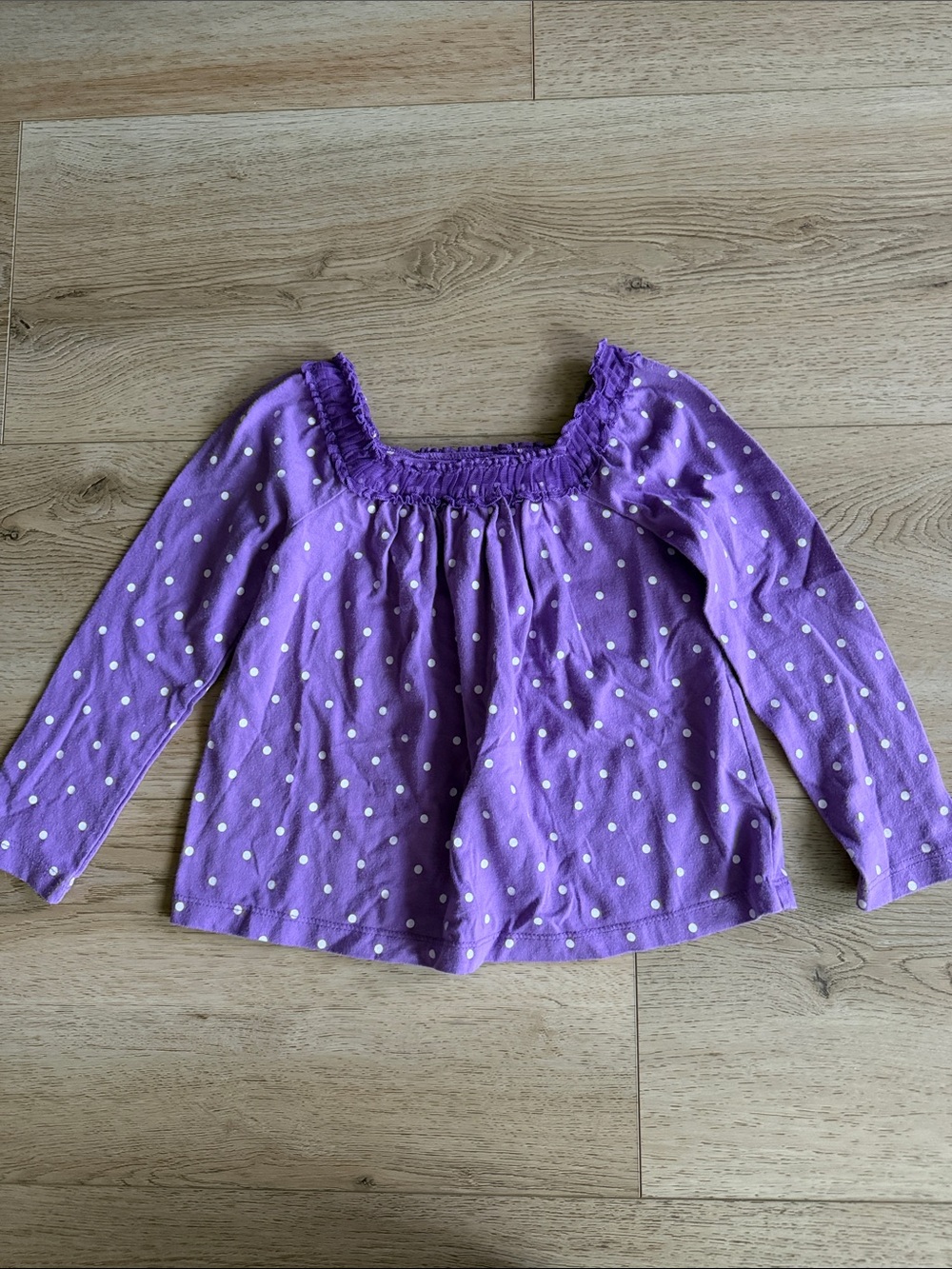 Baby Gap Girls' Purple Polka Dot Long-Sleeve Top 4 years